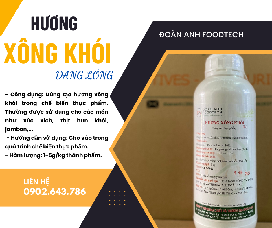 HƯƠNG THỊT XÔNG KHÓI DẠNG LỎNG CHO XÚC XÍCH, JAMBON,...