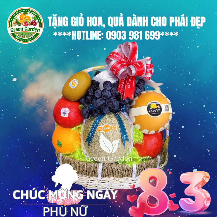 Giỏ quà trái cây mừng ngày quốc tế phụ nữ 8/3