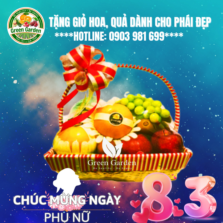 Giỏ quà trái cây mừng ngày quốc tế phụ nữ 8/3