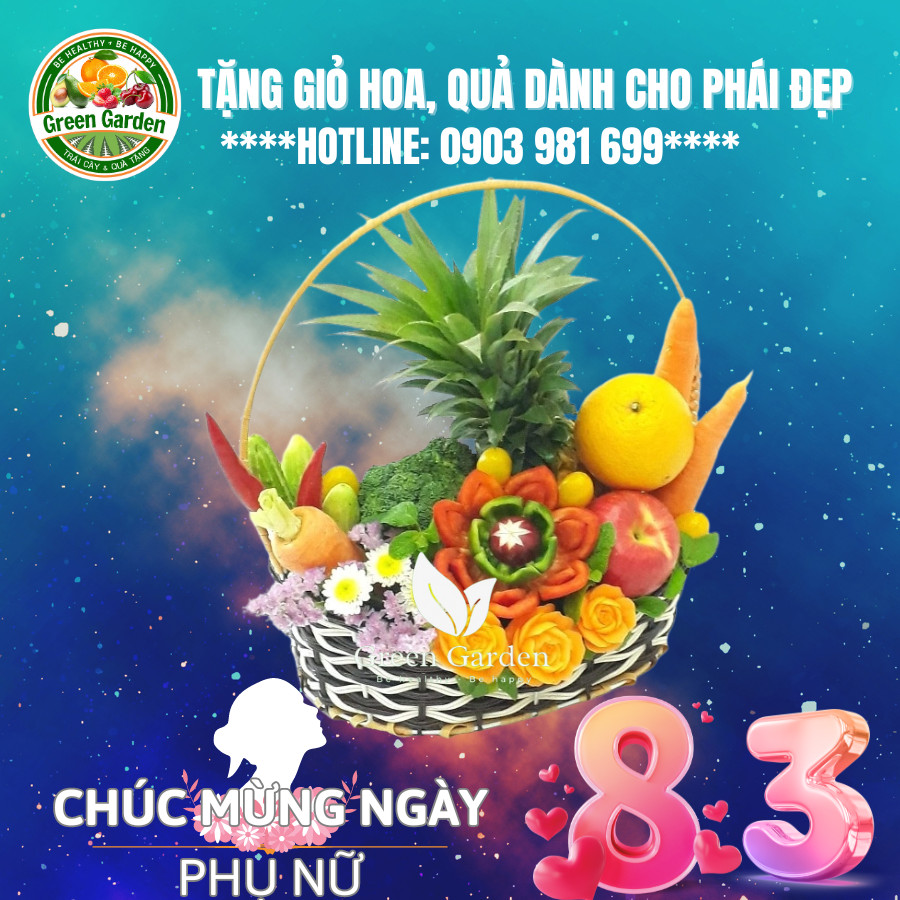 Giỏ quà trái cây mừng ngày quốc tế phụ nữ 8/3