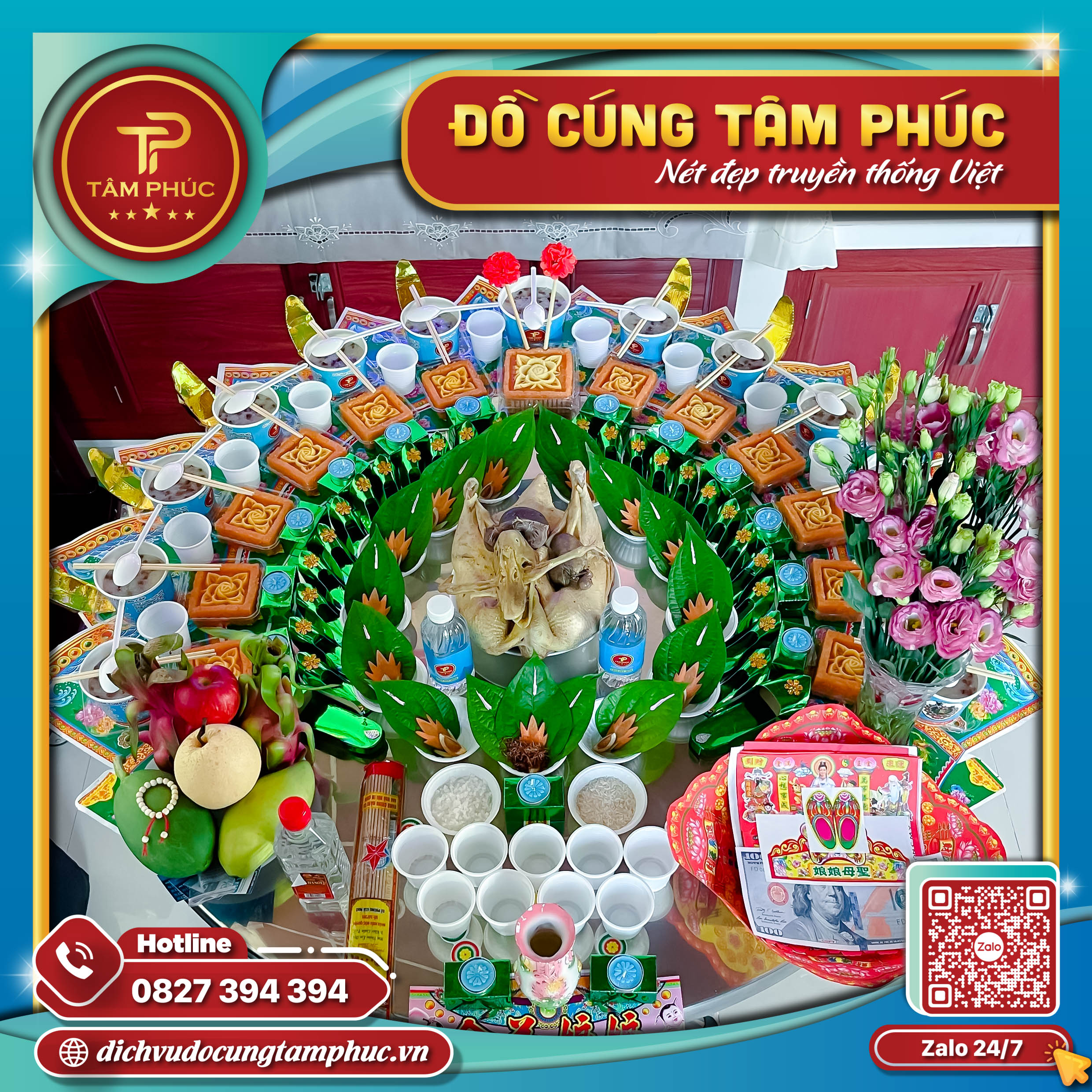 ý nghia x 13 phần xôi chè trên mâm cúng mụ cho bé.