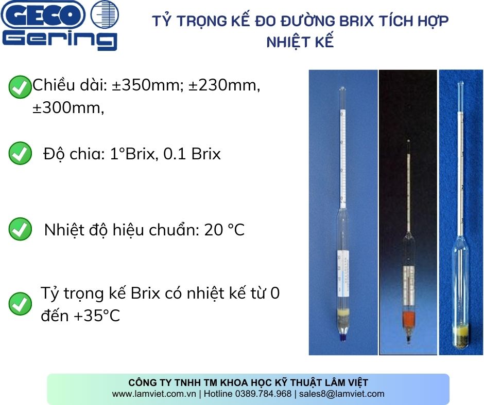 Tỷ trọng kế đo đường Brix