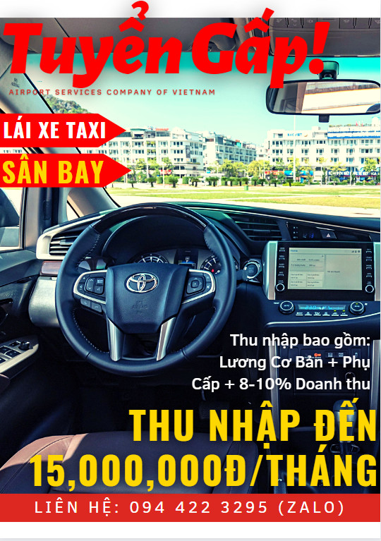 Tuyển 50 lái xe phục vụ đưa rước khách tại sân bay
