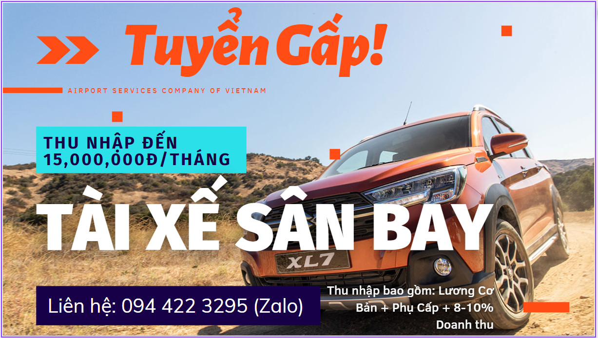 Tuyển 50 lái xe phục vụ đưa rước khách tại sân bay