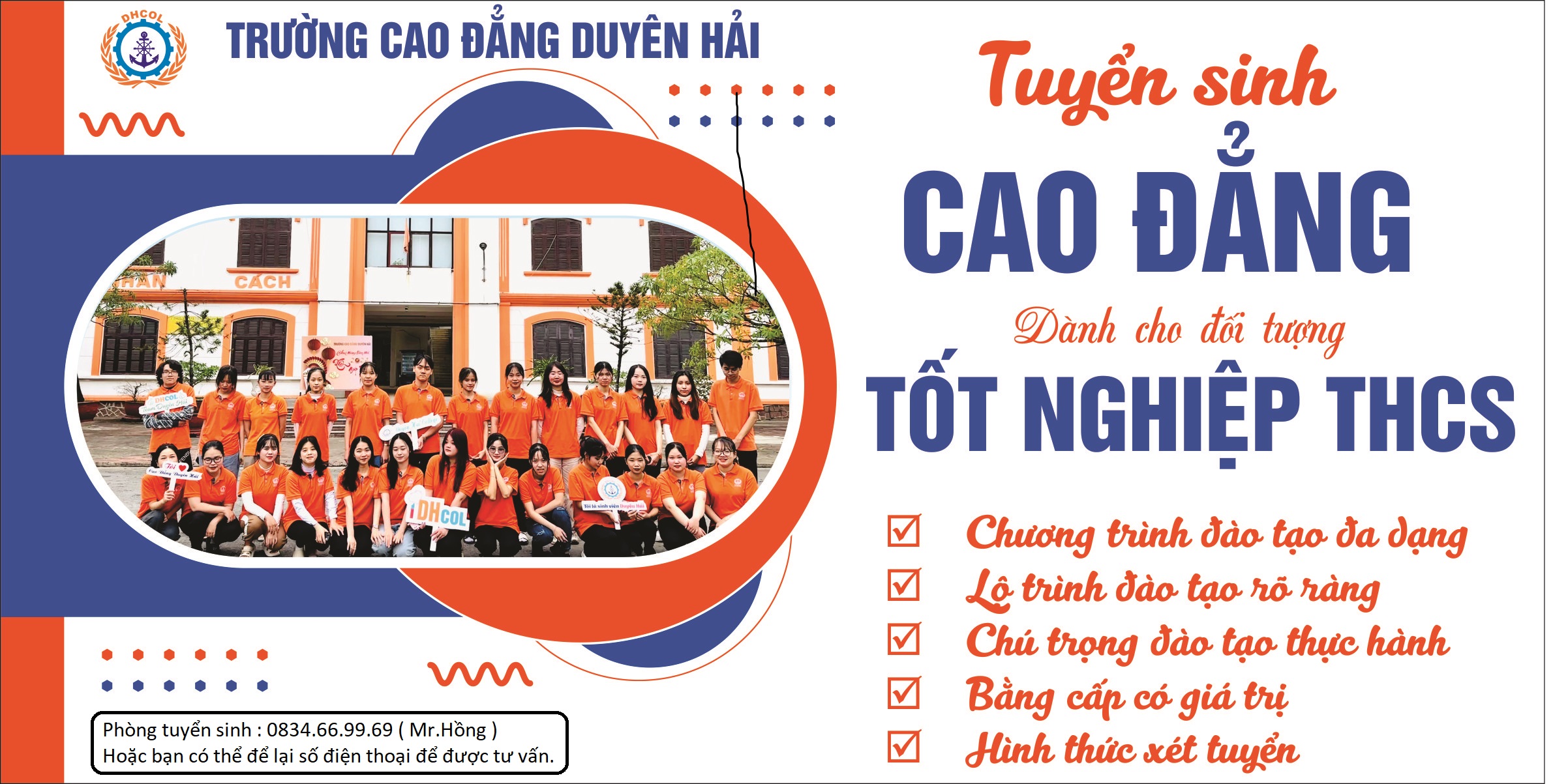 Tuyển sinh học sinh , sinh viên, chỉ cần học hết lớp 9