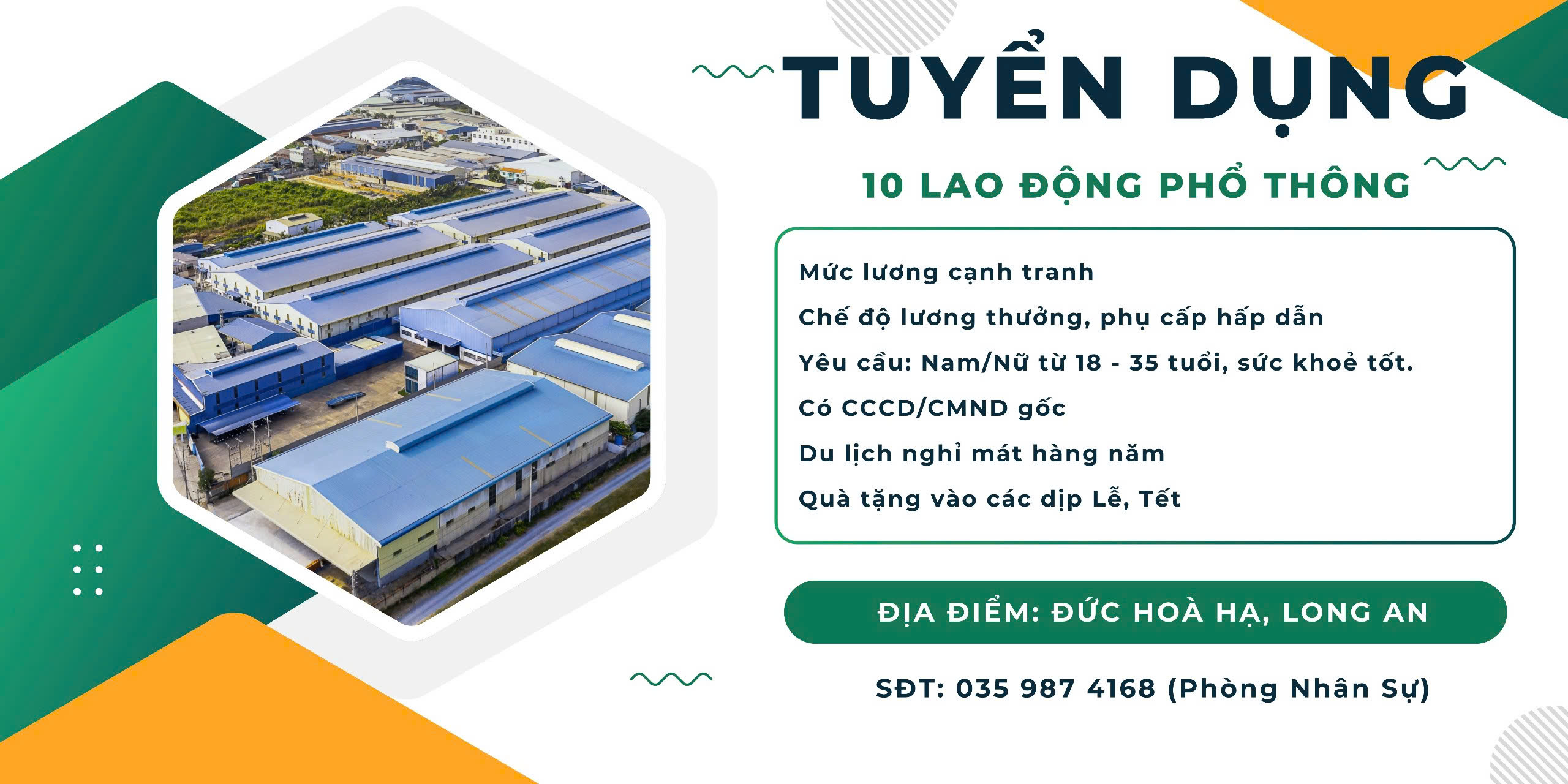 Tuyển 10 LĐPT làm ở xưởng chuyên lắp rắp linh kiện xe máy tại Long An