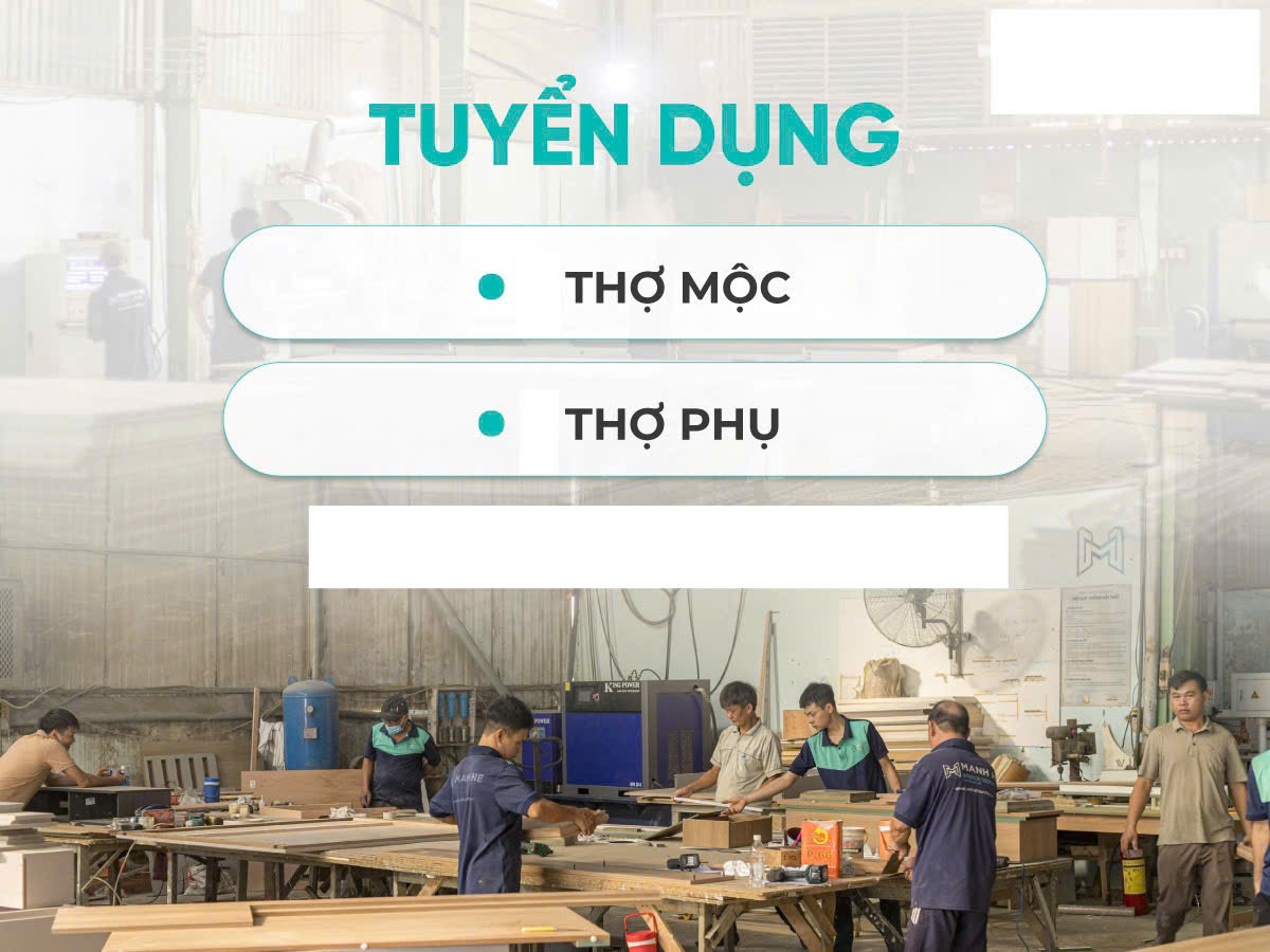 Tuyển thợ mộc và phụ, làm ở xưởng gỗ công nghiệp tại Đắk Lắk